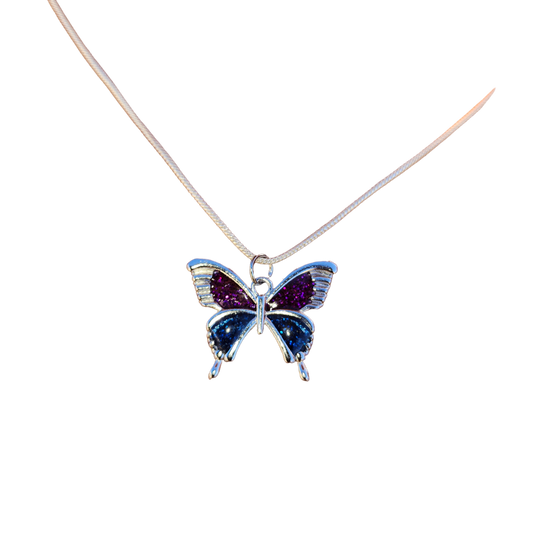 Memorial Pendant Necklace (Butterfly) (Made with Cremation Ashes)(any colors)