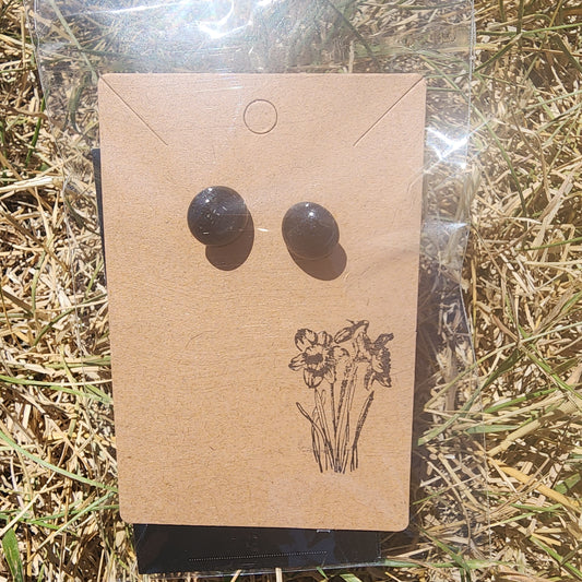 Memorial Earring Studs (circle) (made with cremation ashes)(any color)