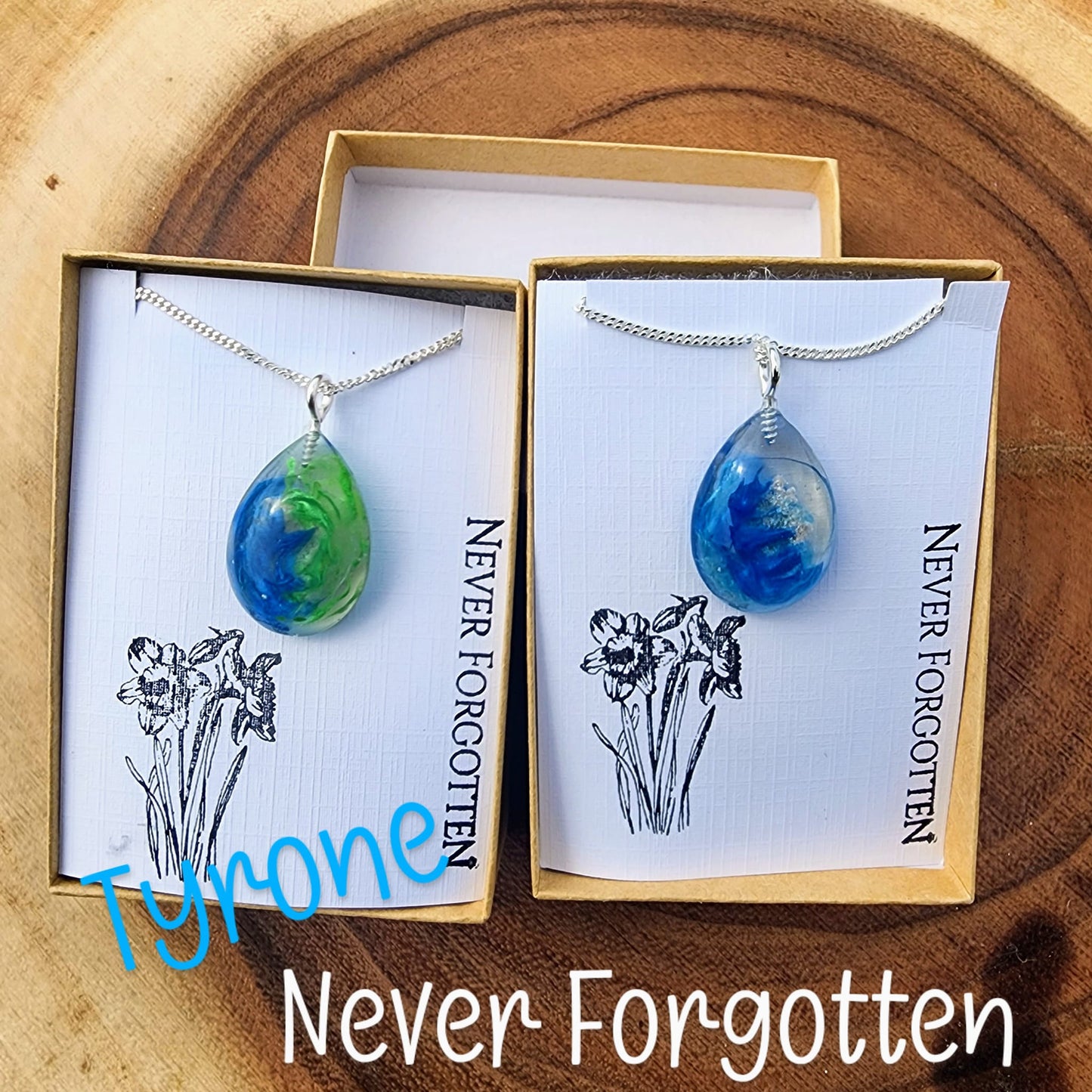 Memorial Necklace Pendant with cremation ashes (Large) (colors customized by you)