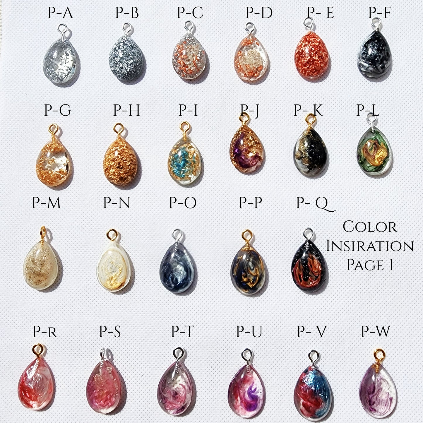 Memorial Necklace Pendant with cremation ashes (Large) (colors customized by you)