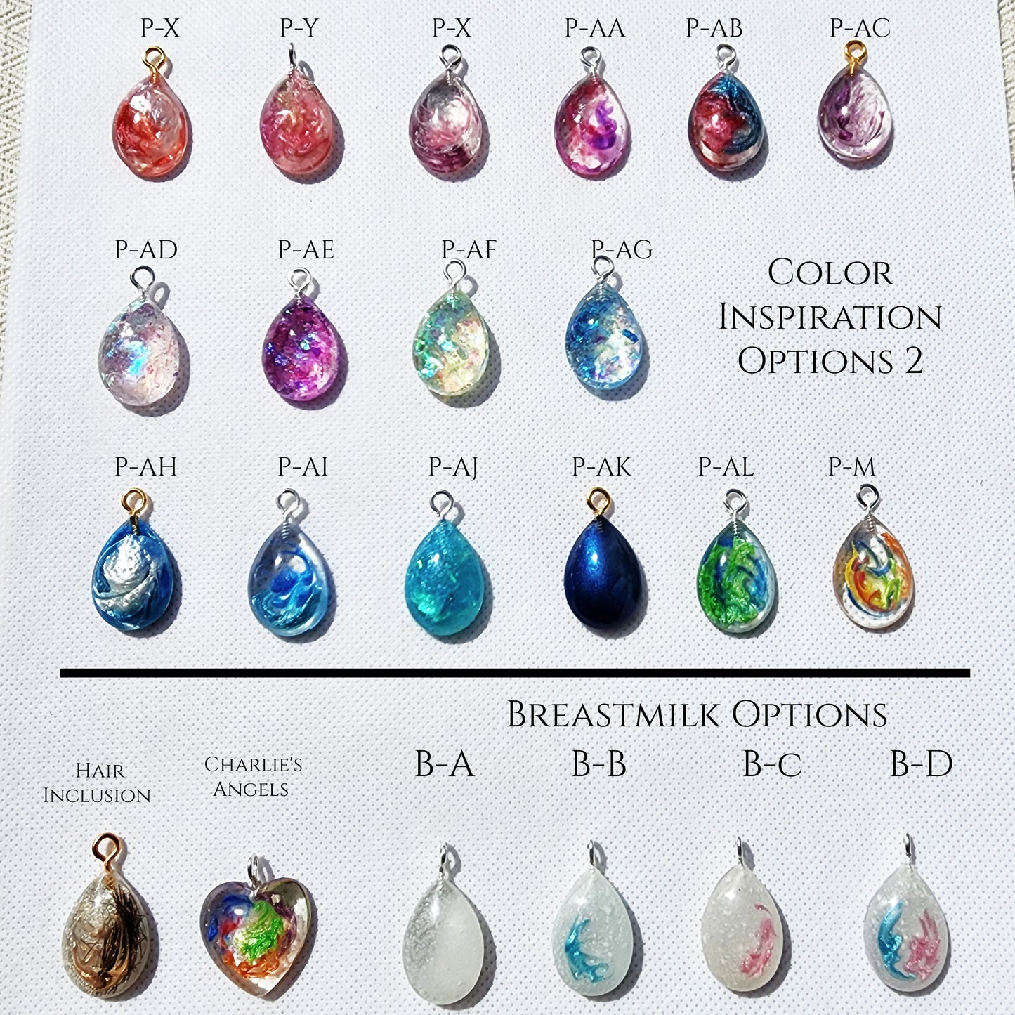 Memorial Necklace Pendant with cremation ashes (Large) (colors customized by you)