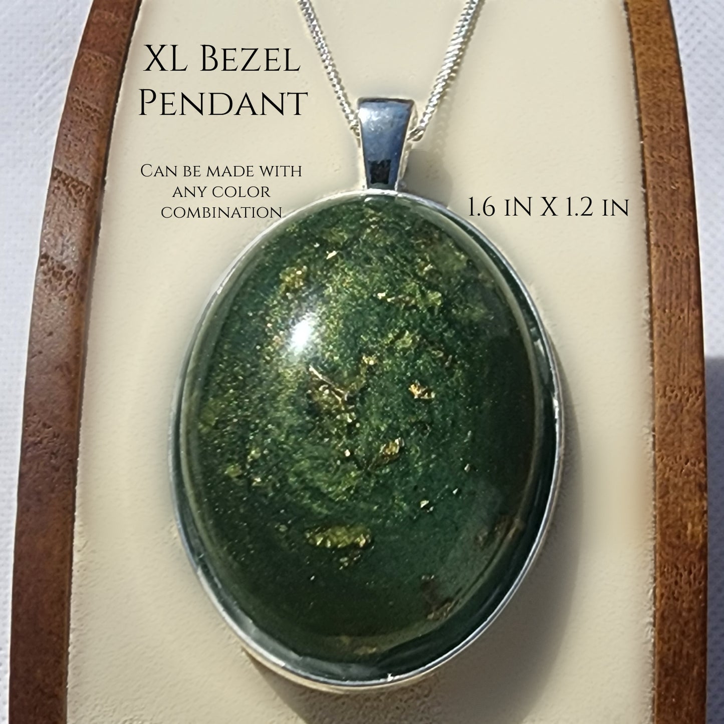 Memorial Necklace Pendant XL Bezel (Cremation Ashes)