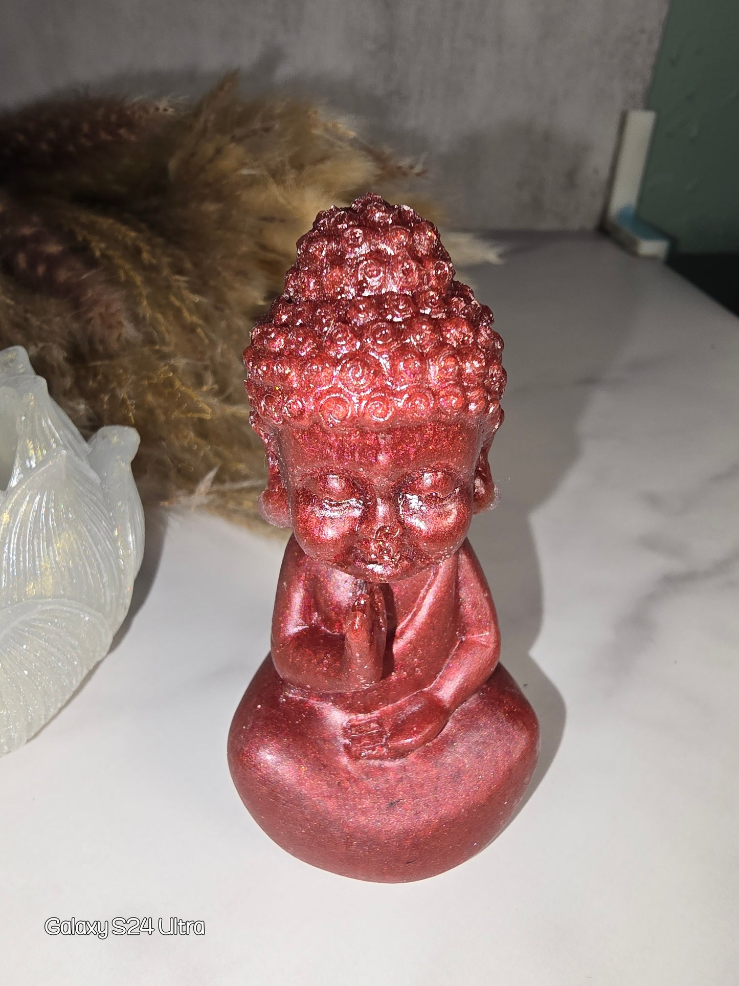 Memorial Keepsake Buddah with Lotus Tealight Candle holder (Med)(Colors can be customized)