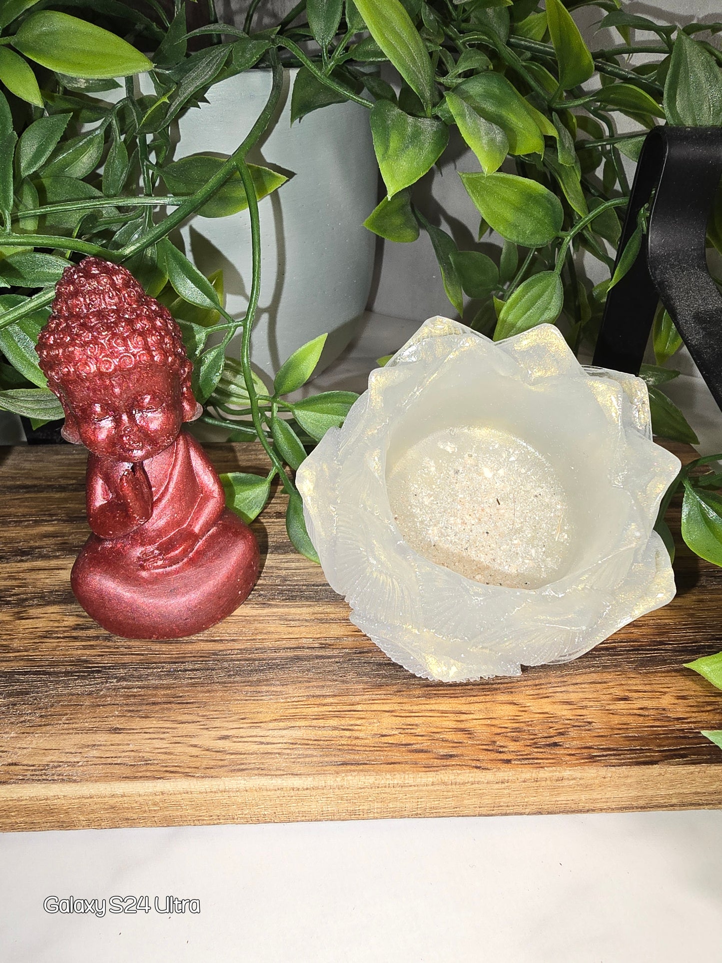 Memorial Keepsake Buddah with Lotus Tealight Candle holder (Med)(Colors can be customized)