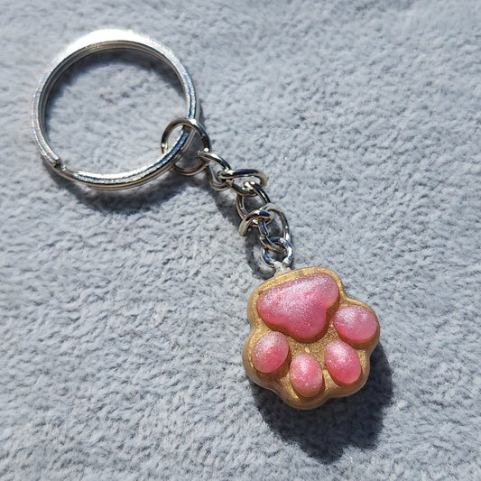 Memorial Keychain made with cremation ashes (small pawprint) (A girls best friend)