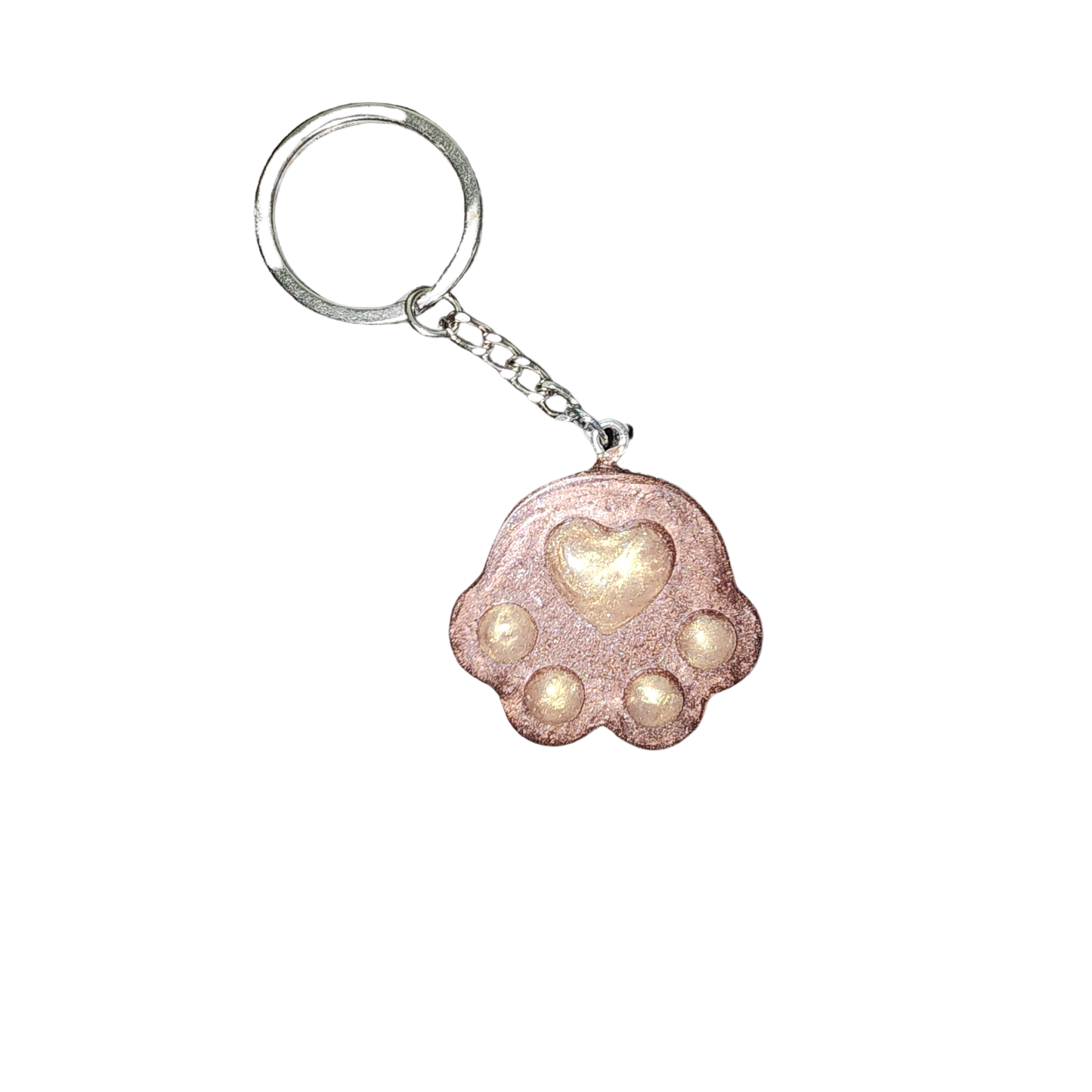 Memorial Keychain made with cremation ashes (large pawprint)