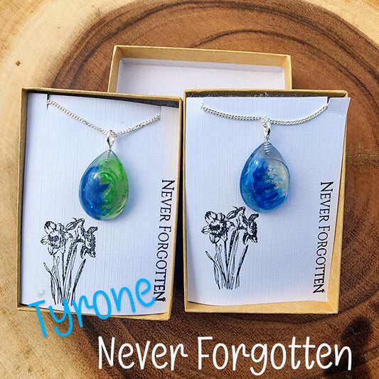 Memorial Necklace Pendant with cremation ashes (Large) (colors customized by you)