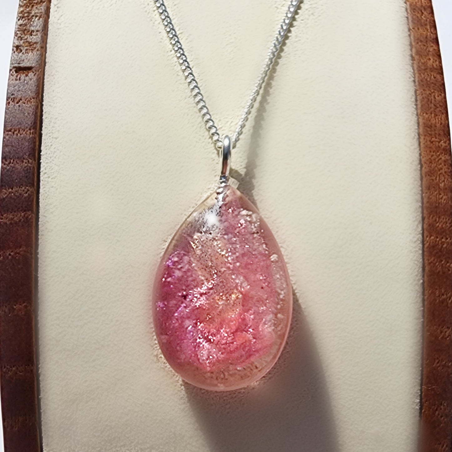 Memorial Pendant Necklace (Large Teardrop) (Made with Cremation Ashes)