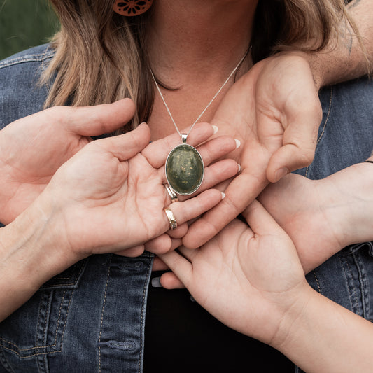 Memorial Necklace Pendant XL Bezel (Cremation Ashes)